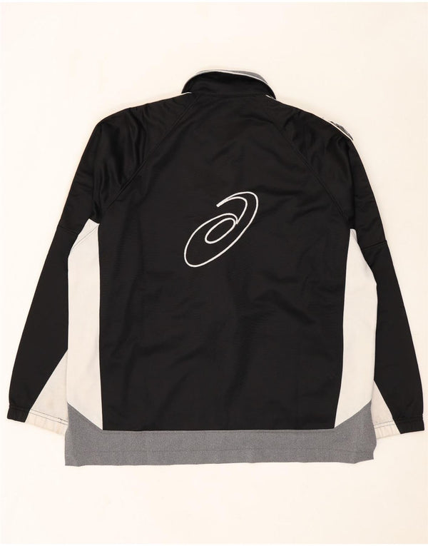 Asics Mens Graphic Tracksuit Top Jaqueta Grande Bloco Colorido Preto