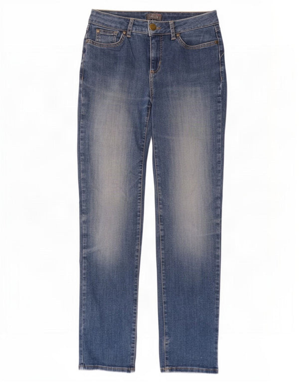 Calça jeans feminina Marks & Spencer Per Una Straight UK 8 pequena W30 L29 azul