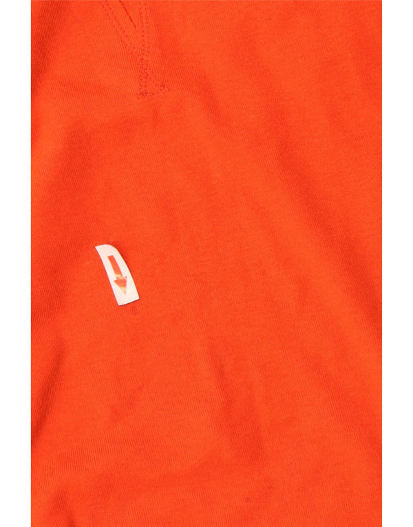 Camiseta feminina Benetton UK 14 grande algodão laranja