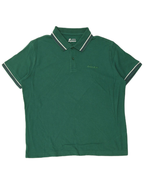Camisa polo masculina Lotto Life's grande algodão verde