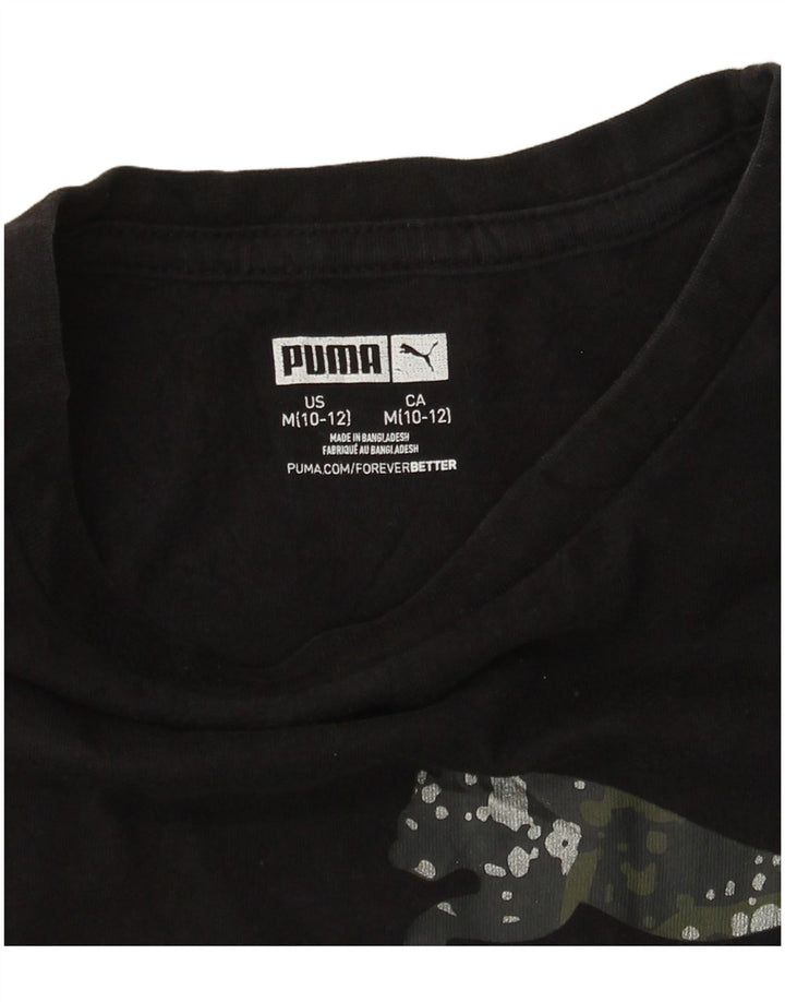 Camiseta feminina PUMA Graphic 10-11 anos médio preto