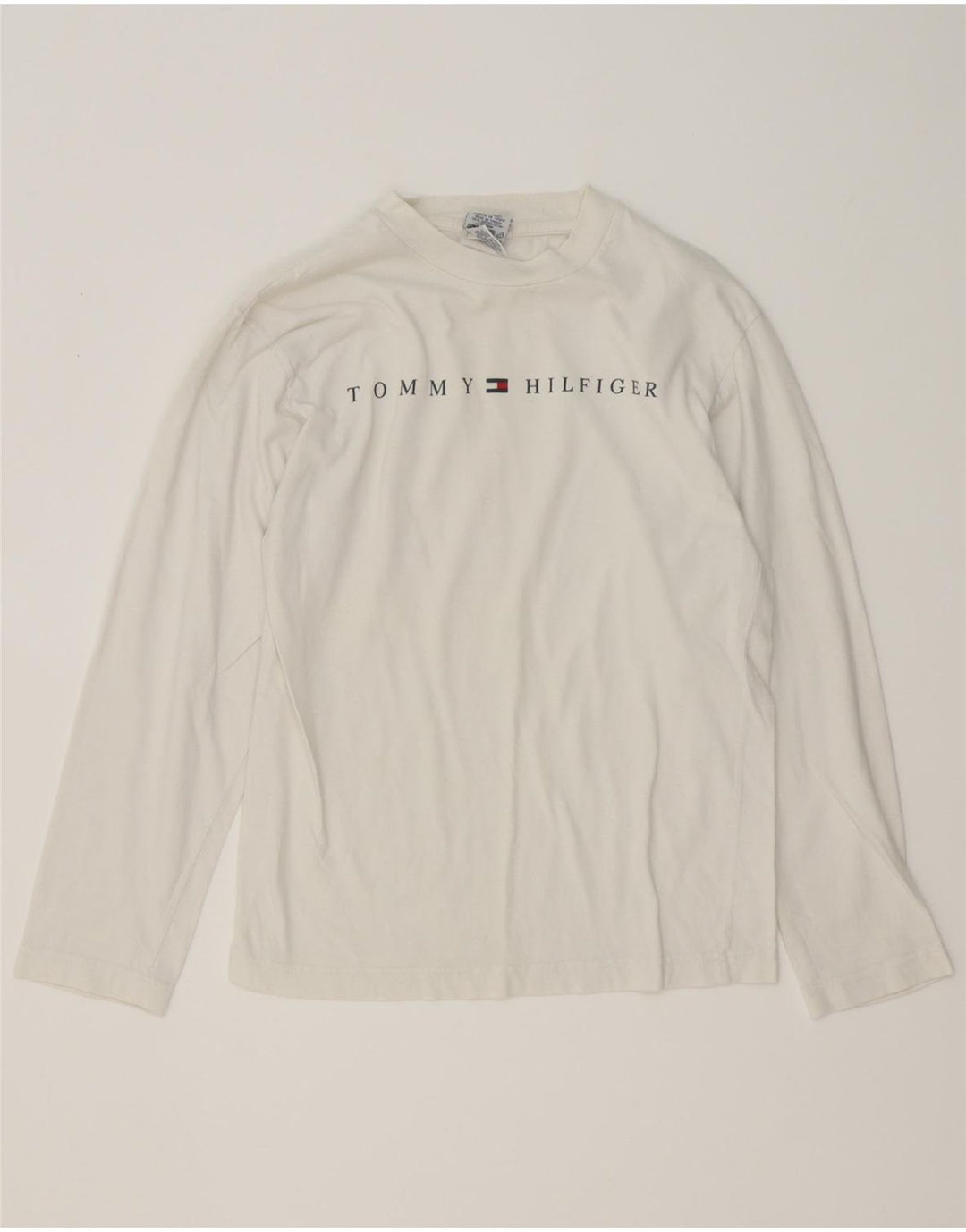 Tommy Hilfiger Boys Graphic Top manga comprida 13-14 anos médio algodão branco