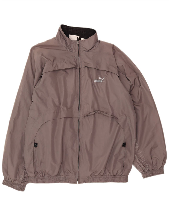 Puma Mens Bomber Jacket UK 38 Poliéster Colourblock Cinza Médio