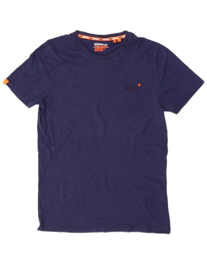 Camiseta masculina SUPERDRY Top médio algodão azul marinho