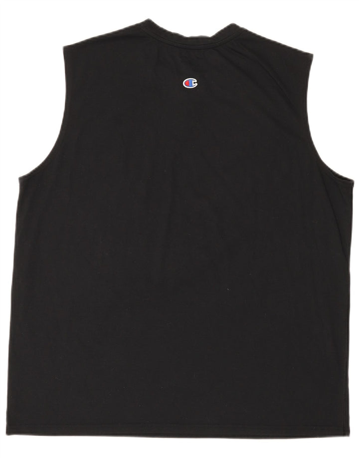 CHAMPION Mens Colete Top XL Algodão Preto