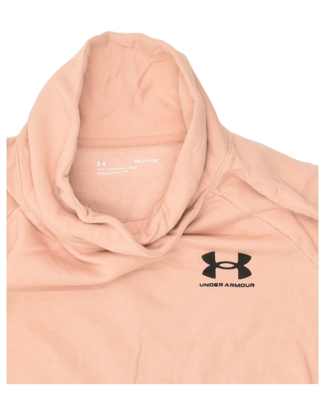 UNDER ARMOUR Womens Crop Sweatshirt Jumper UK 10 Small Pink Cotton | Vintage Under Armour | Thrift | Second-Hand Under Armour | Used Clothing | Messina Hembry 