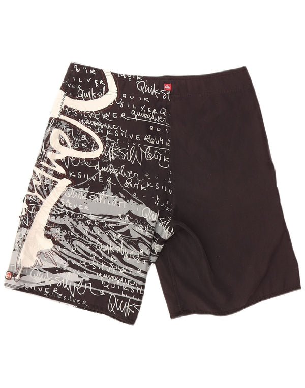 Shorts de natação masculino gráfico QUIKSILVER pequeno poliéster preto