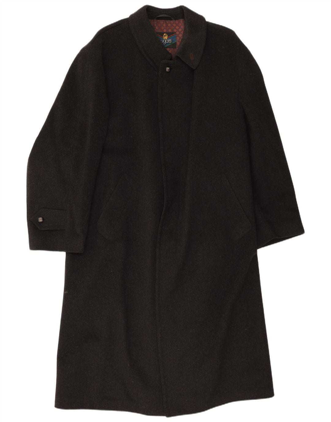 Sobretudo masculino Bugatti UK 44 2XL lã virgem preta