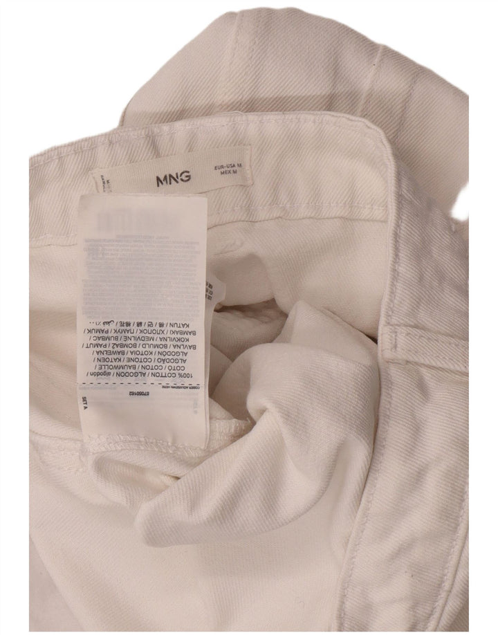 Saia jeans feminina manga média W30 algodão branco