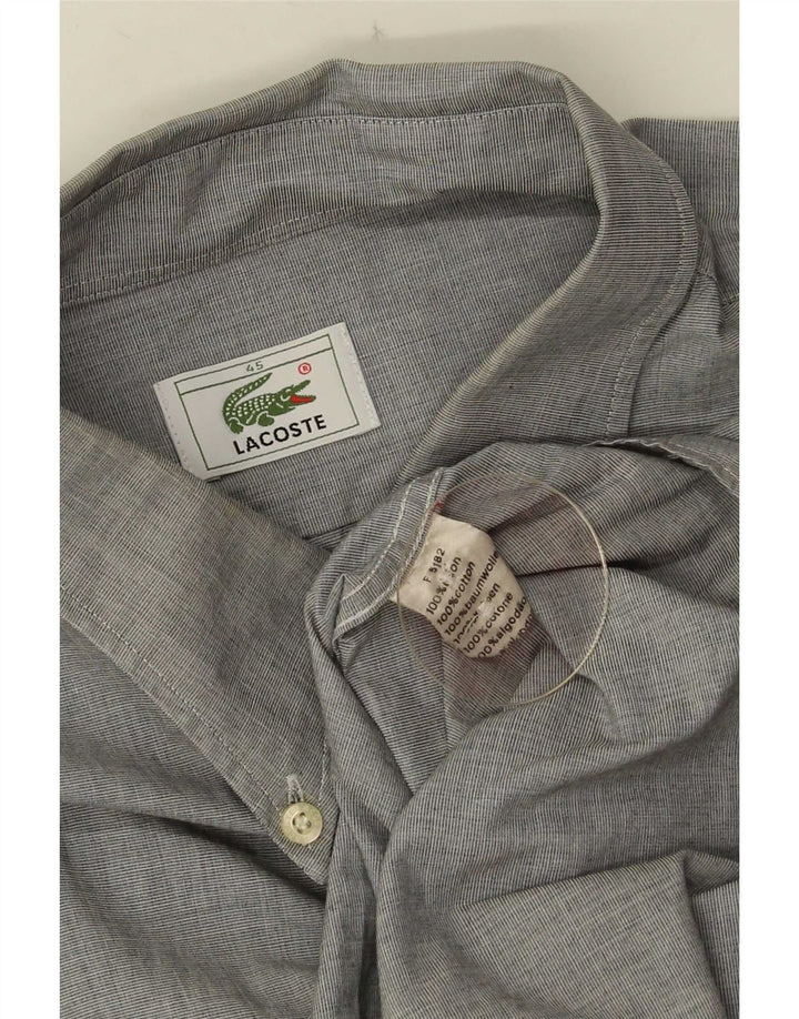 Camisa masculina Lacoste tamanho 45 XL cinza algodão
