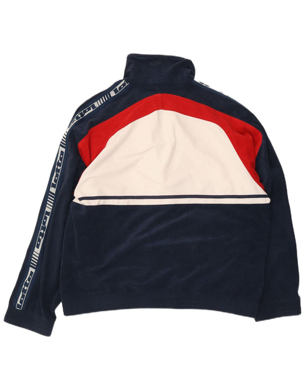 Jaqueta masculina de agasalho Lotto Reino Unido 40/42 grande bloco colorido azul marinho