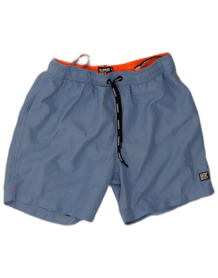 Shorts de banho masculino Superdry poliéster azul médio