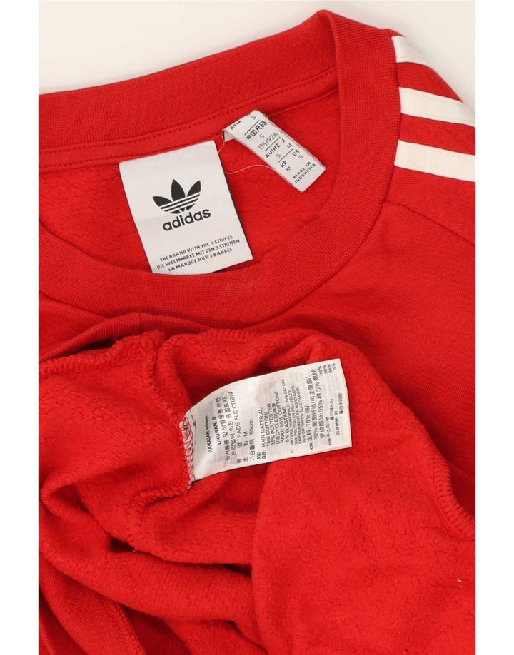 Adidas Mens Graphic Moletom Jumper Pequeno Algodão Vermelho