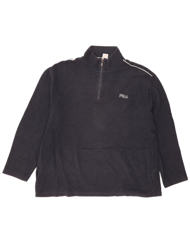 Moletom masculino Fila com zíper e gola XL azul marinho