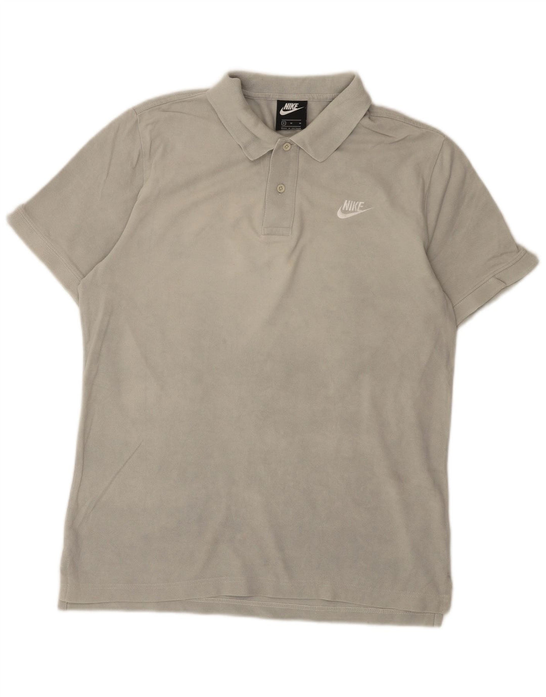 Camisa polo masculina Nike algodão cinza médio