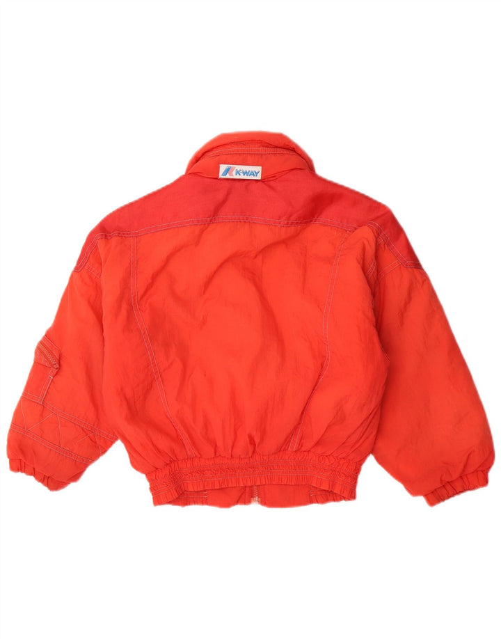 Jaqueta de esqui com capuz para meninos K-Way 7-8 anos poliamida colorblock vermelha