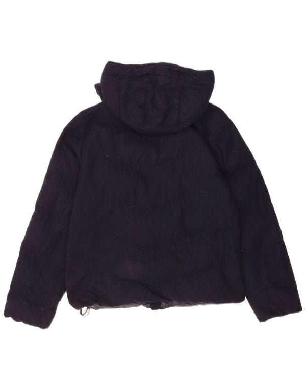 Jaqueta feminina acolchoada com capuz Gap UK 14 lã azul marinho médio