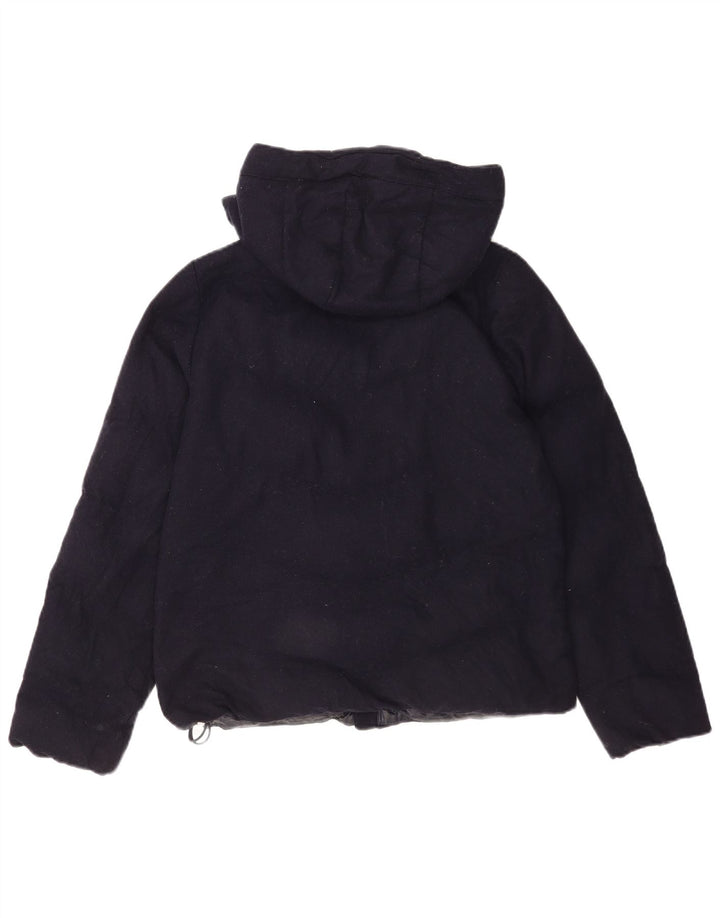 Jaqueta feminina acolchoada com capuz Gap UK 14 lã azul marinho médio