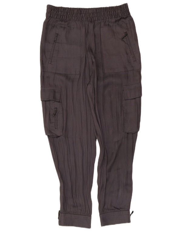 Zara Calça jogger feminina cargo média W28 L26 cinza poliéster