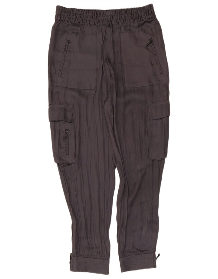 Zara Calça jogger feminina cargo média W28 L26 cinza poliéster