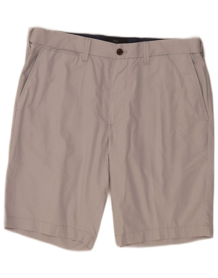 Shorts chino masculino MARKS & SPENCER W36 grande algodão cinza