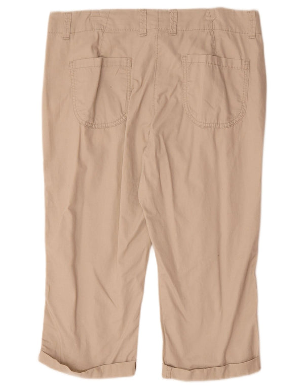 Bermuda feminina Marks & Spencer UK 12 médio W32 algodão bege