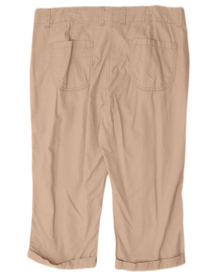 Bermuda feminina Marks & Spencer UK 12 médio W32 algodão bege