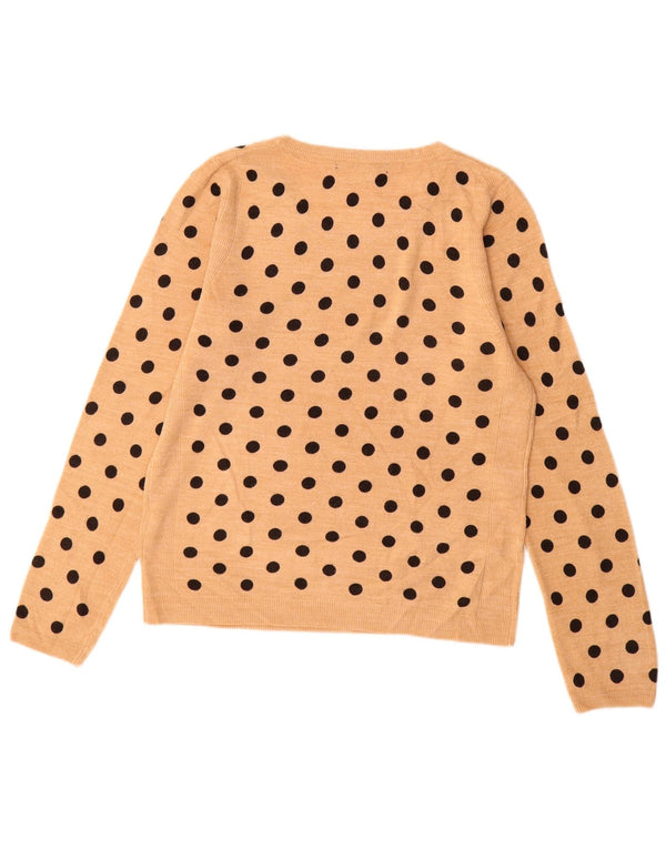 Suéter feminino MARKS & SPENCER com gola canoa Reino Unido 10 pequeno bege