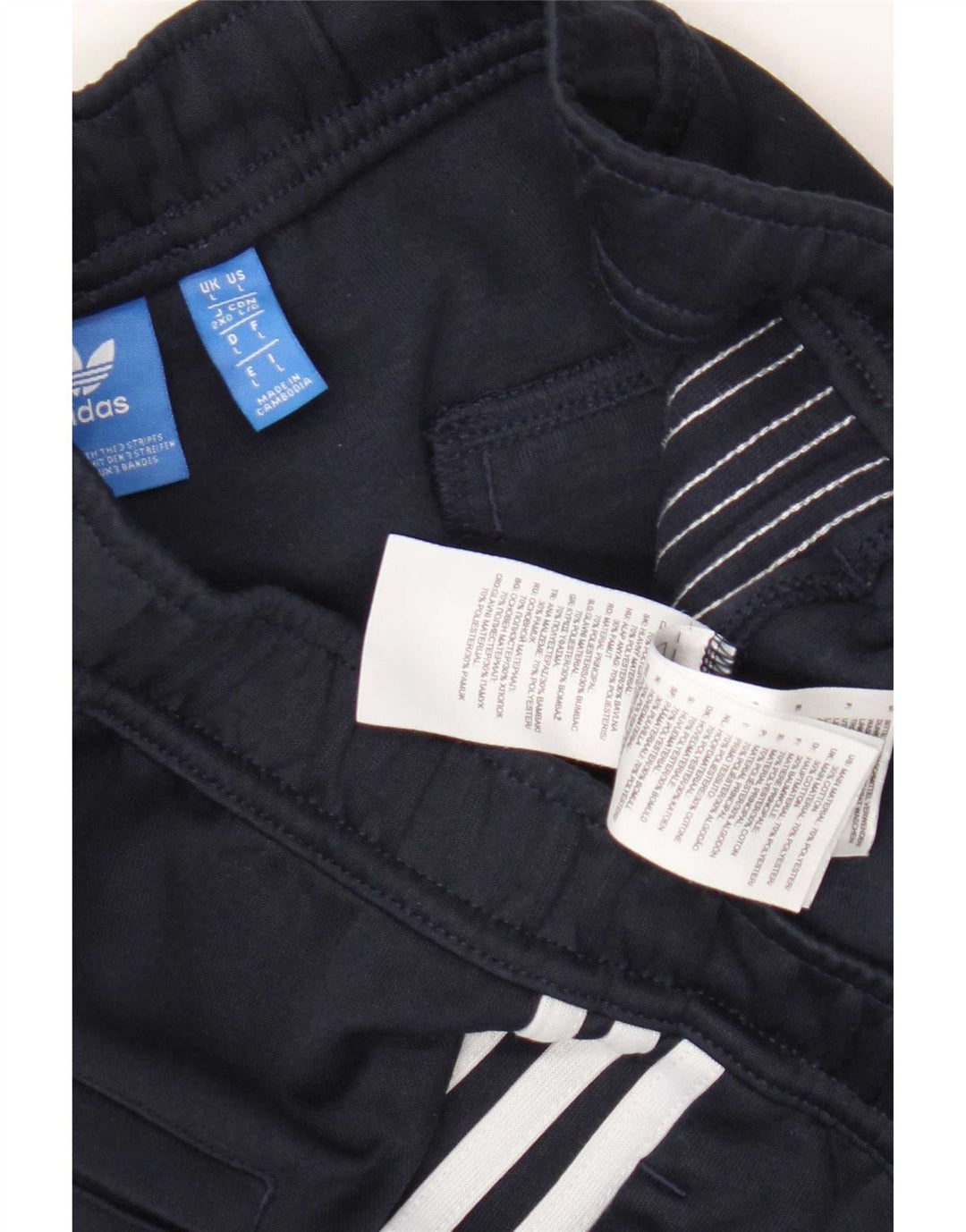 Calça de treino masculina Adidas Crop grande poliéster azul marinho
