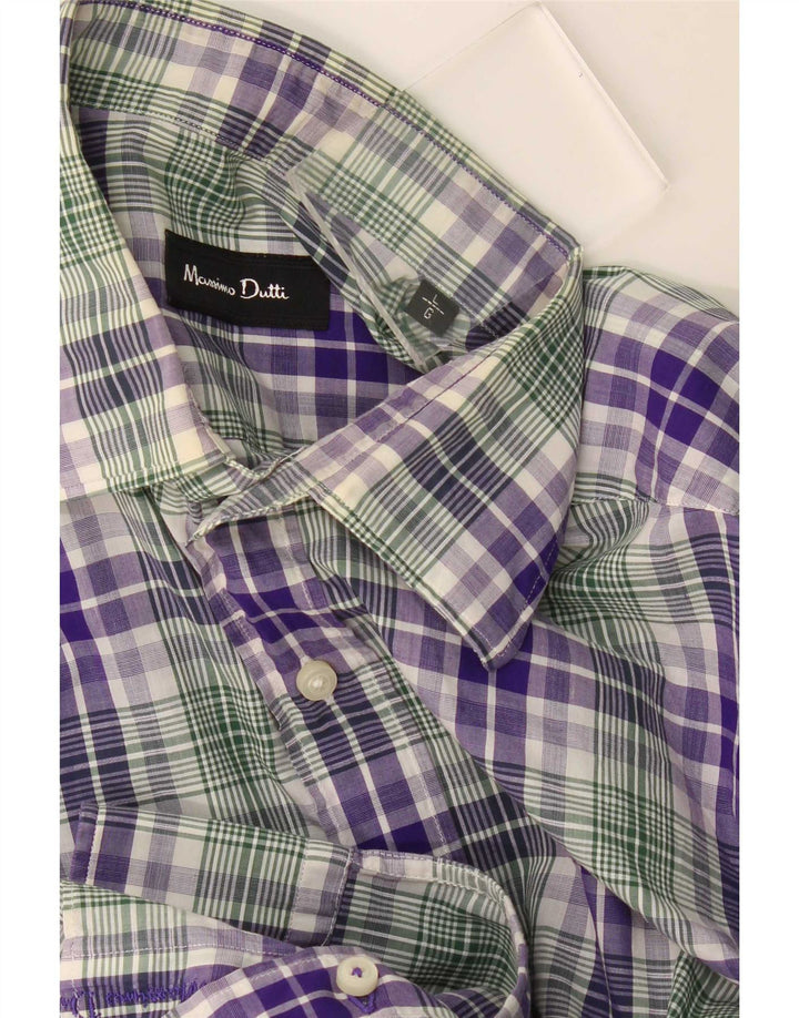 Camisa masculina Massimo Dutti xadrez grande multicolorida