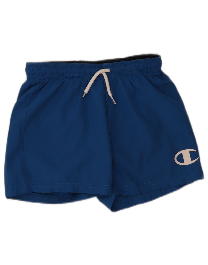 Shorts esportivos gráficos Champion Boys 9-10 anos poliéster azul médio