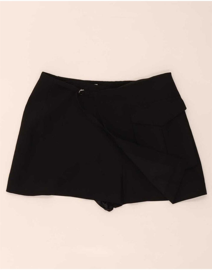 Zara Womens Skort Shorts Casual Grande W30 Poliéster Preto