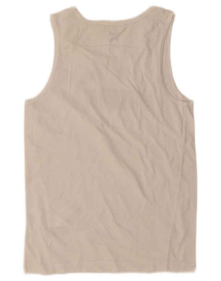 Puma Mens Graphic Vest Top Pequeno Algodão Branco
