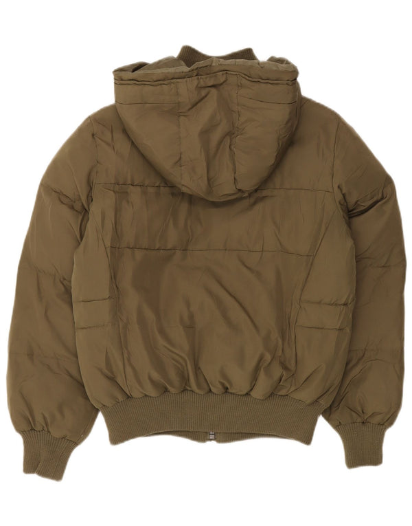 Jaqueta acolchoada com capuz grande para mulheres LEE UK 10 poliéster cáqui pequeno