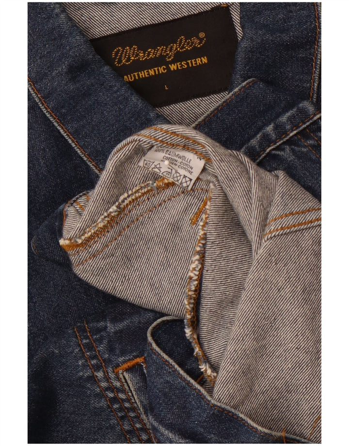 Jaqueta jeans masculina WRANGLER Reino Unido 40 grande algodão azul marinho