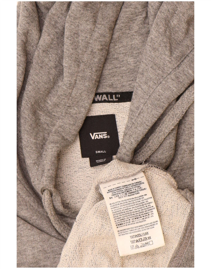 Suéter masculino Vans com capuz e zíper pequeno cinza algodão