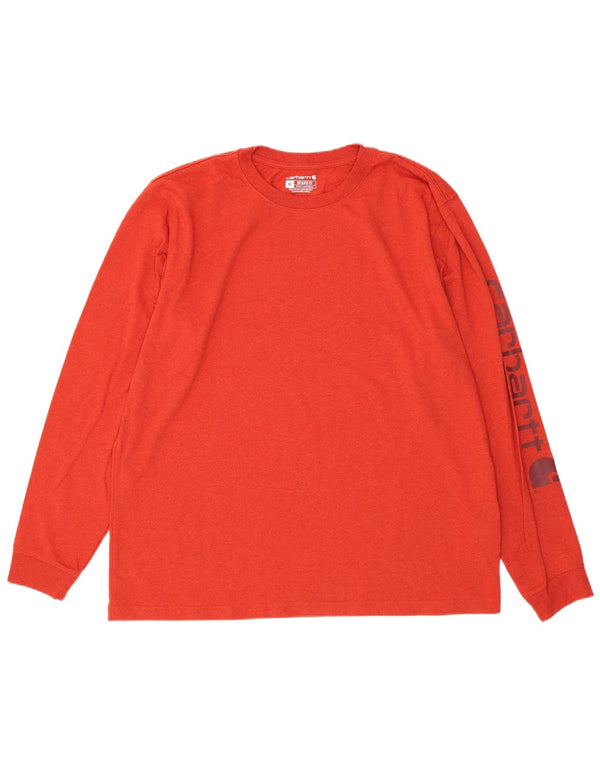 Carhartt Mens Relaxed Fit Graphic Top Manga Longa XL Laranja Algodão