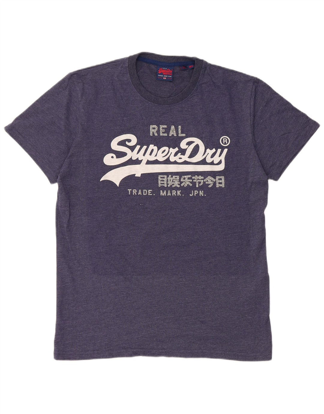 Camiseta gráfica masculina Superdry Top XL algodão azul marinho