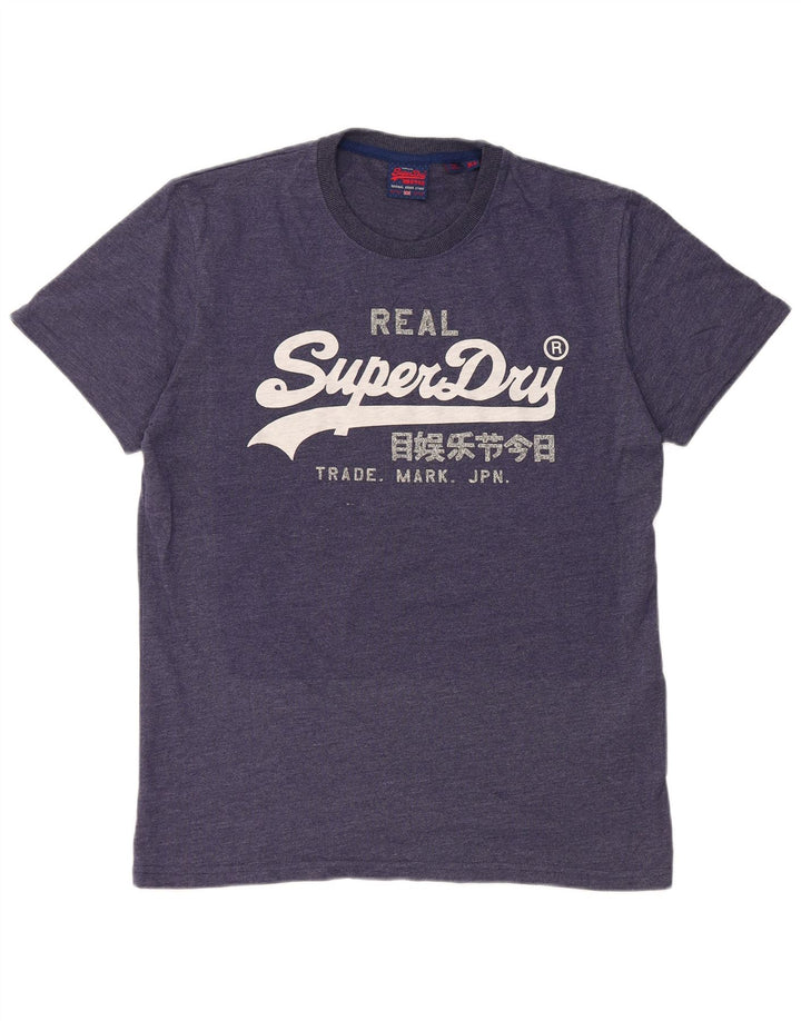 Camiseta gráfica masculina Superdry Top XL algodão azul marinho