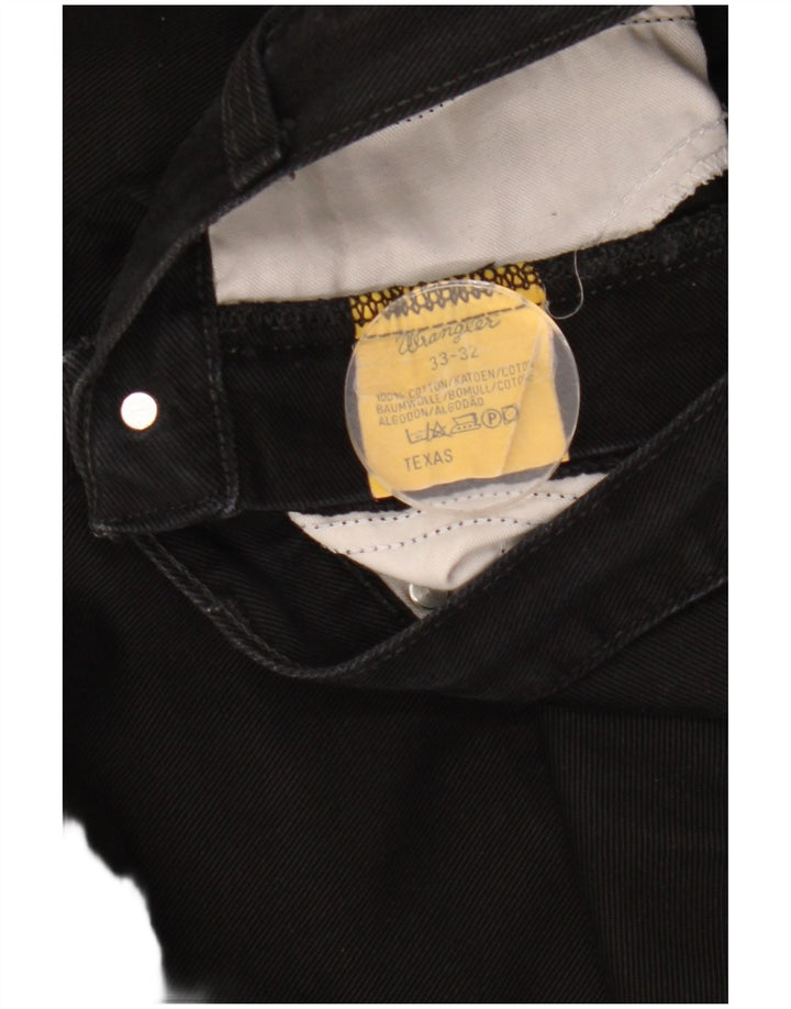 Wrangler Masculino Texas Straight Jeans W33 L32 Algodão Preto