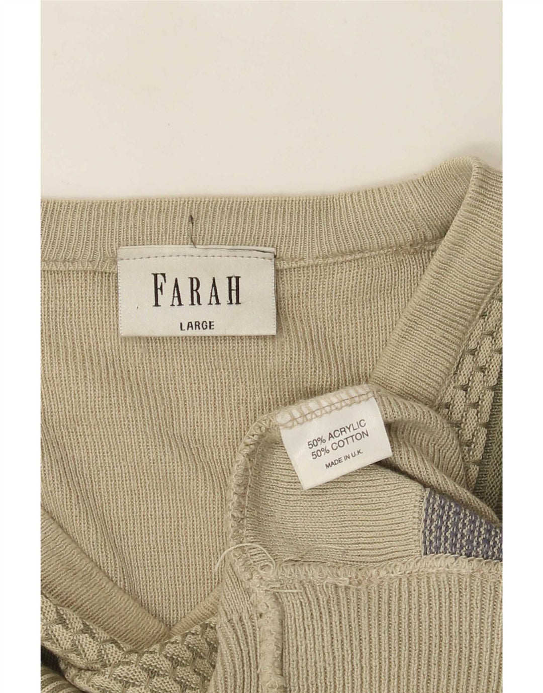 Farah Suéter masculino com decote em V grande acrílico geométrico verde