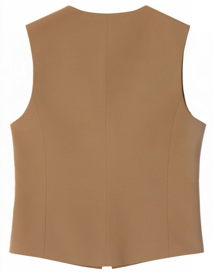 Colete feminino Zara UK 6 XS poliéster bege
