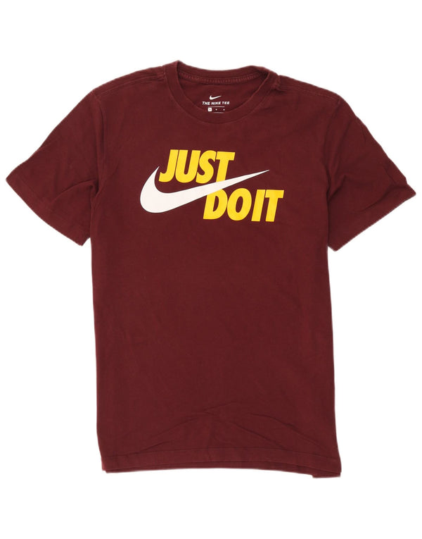 Camiseta Nike masculina gráfica Top médio algodão Borgonha