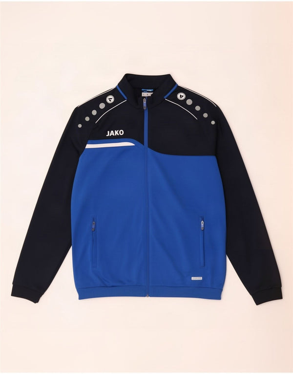 Jaqueta masculina Jako com estampa gráfica em bloco colorido azul médio de poliéster