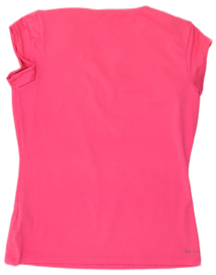Camiseta feminina Nike Dri Fit Top UK 16 grande poliéster rosa