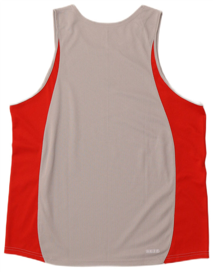 NIKE Masculino Dri Fit Vest Top UK 42/44 Grande Cinza Colourblock Poliéster