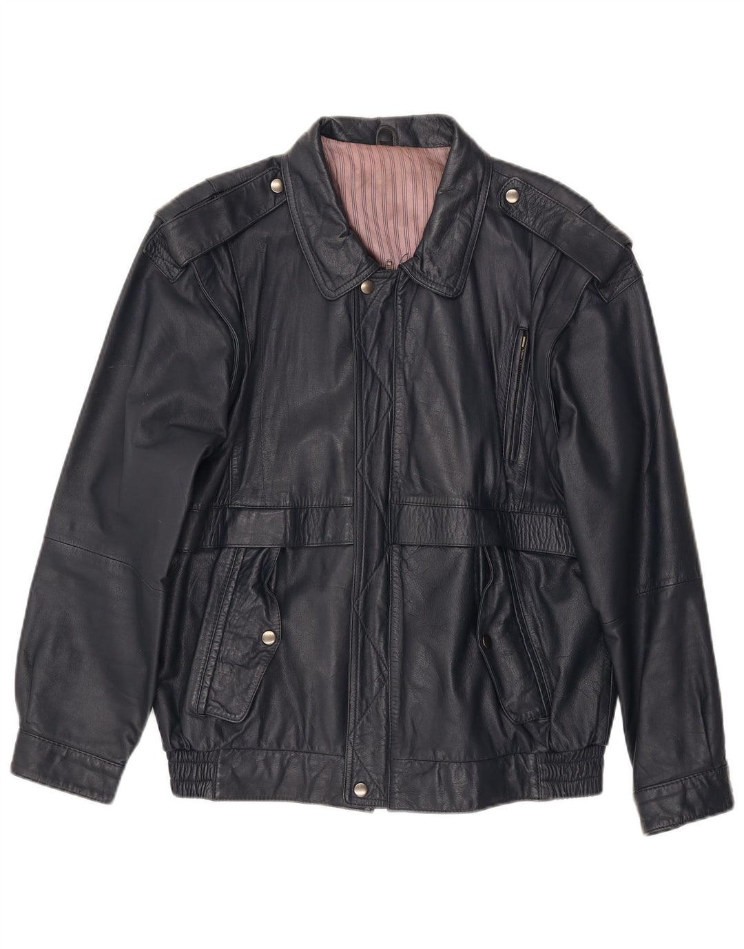 Jaqueta feminina de couro militar ANGELO LITRICO IT 50 XL couro azul marinho
