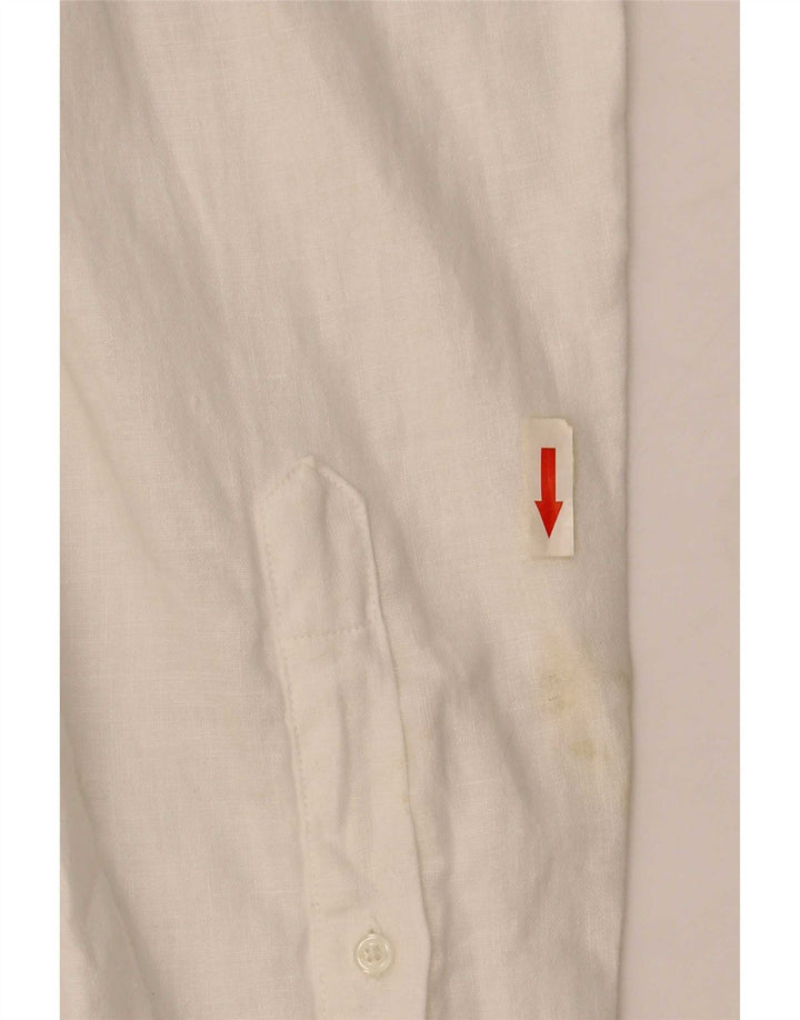 Camisa masculina Trussardi tamanho 43 grande linho branco