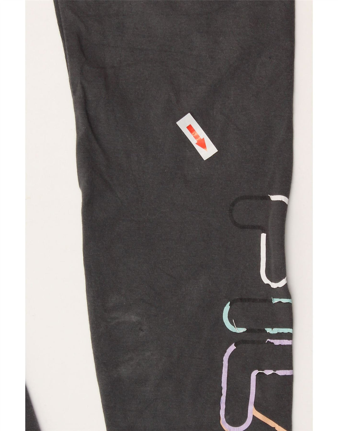 Fila Leggings Gráfico Feminino UK 10 Pequeno Algodão Cinza