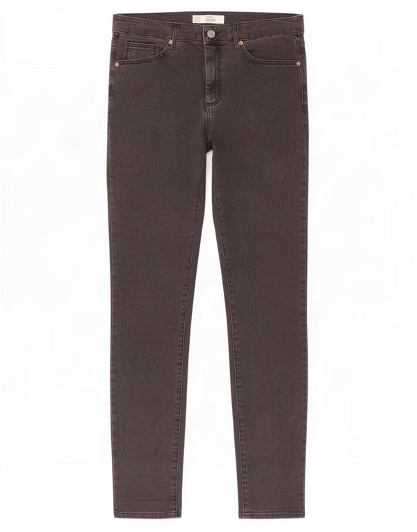 Topshop feminino Sidney cintura alta jeans skinny W32 L31 algodão cinza
